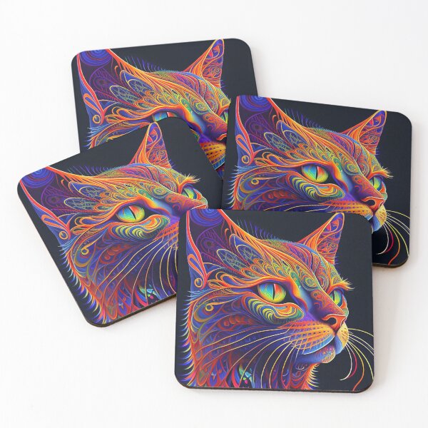 Item preview, Psychedelic Cat 8 designed and sold by heyhannaleah.