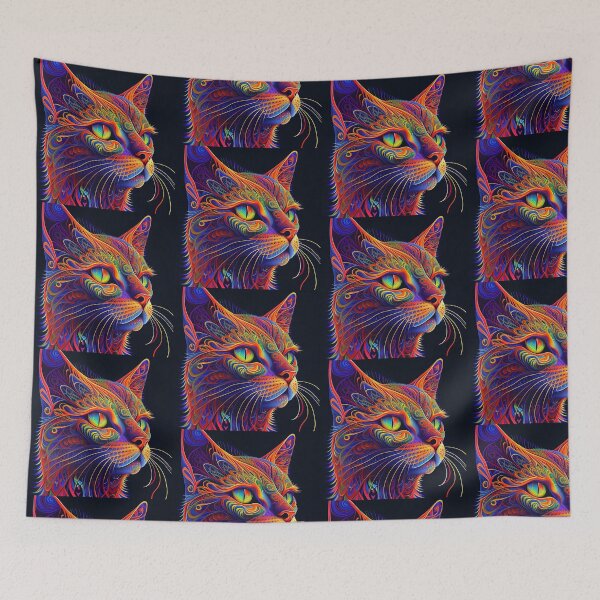 Item preview, Psychedelic Cat 8 designed and sold by heyhannaleah.