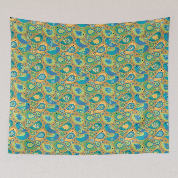 Item preview, Whimsical Modern Colorful Paisley Bird Seamless Repeat Surface Pattern designed and sold by MoePark.