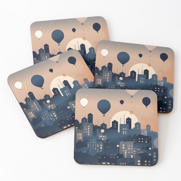 Item preview, Balloons Over the Evening City: A Magical Skyline Scene designed and sold by Michael Bollin.