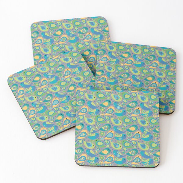 Item preview, Whimsical Modern Colorful Paisley Bird Seamless Repeat Surface Pattern designed and sold by MoePark.
