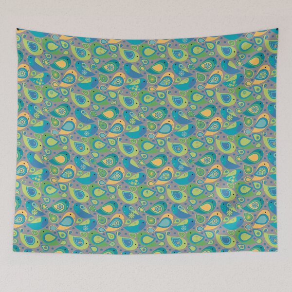 Item preview, Whimsical Modern Colorful Paisley Bird Seamless Repeat Surface Pattern designed and sold by MoePark.
