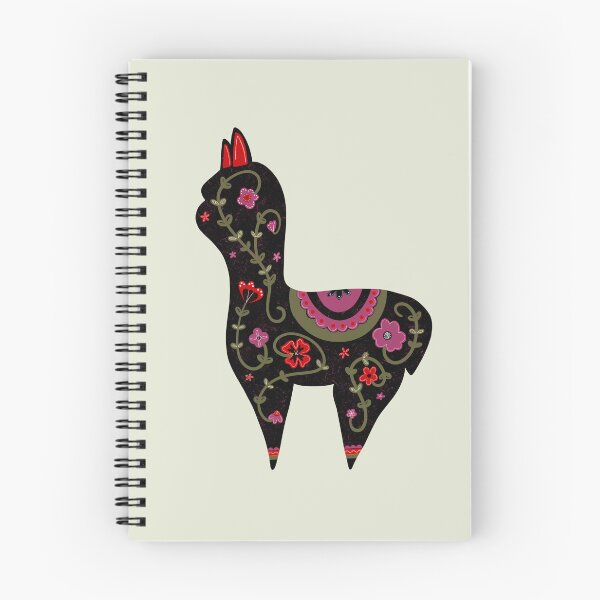 Item preview, Folk Art Black Floral Alpaca  designed and sold by Cinket18.