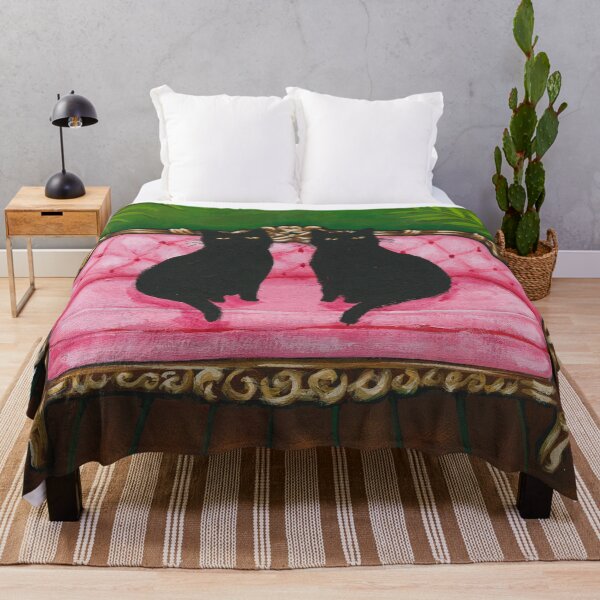 Item preview, Cats on the Settee With Potted Palms designed and sold by KilkennyCat Art.
