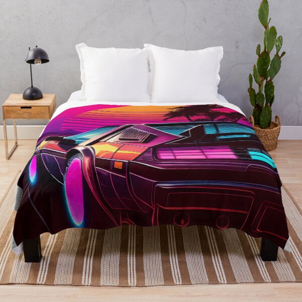 Vaporwave Night Cityscape Hooded Blanket • Cyber City Blanket • Vaporwave Aesthetic outlets Blanket • Vaporwave Bedding • Retro Blanket