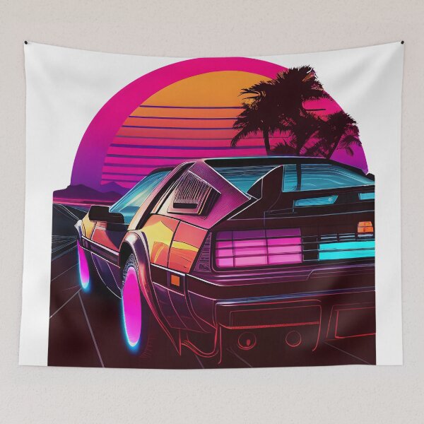 Item preview, Retro Synthwave Delorean  designed and sold by VocalEchoes.