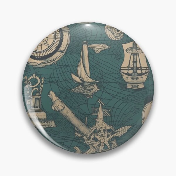 Item preview, Vintage-inspired Patterns with Ships, Compasses, and Mermaids designed and sold by MerikDigital.