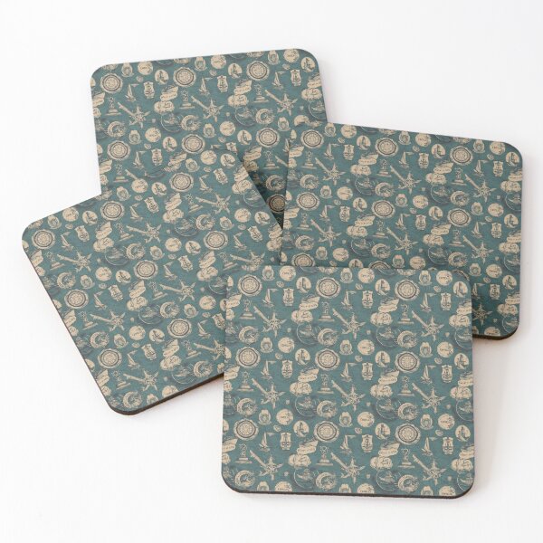 Item preview, Vintage-inspired Patterns with Ships, Compasses, and Mermaids designed and sold by MerikDigital.