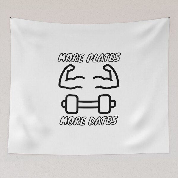 Item preview, More Plates, More Dates: Gym Humor with Biceps & Dumbbell Design designed and sold by JakobMichaels92.