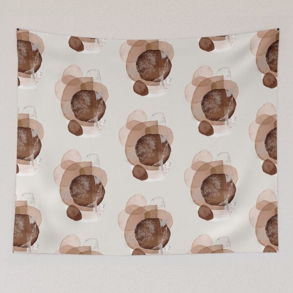 Item preview, Abstract Shapes Terracotta Beige Print by Zouzounio Art designed and sold by zouzounioart.