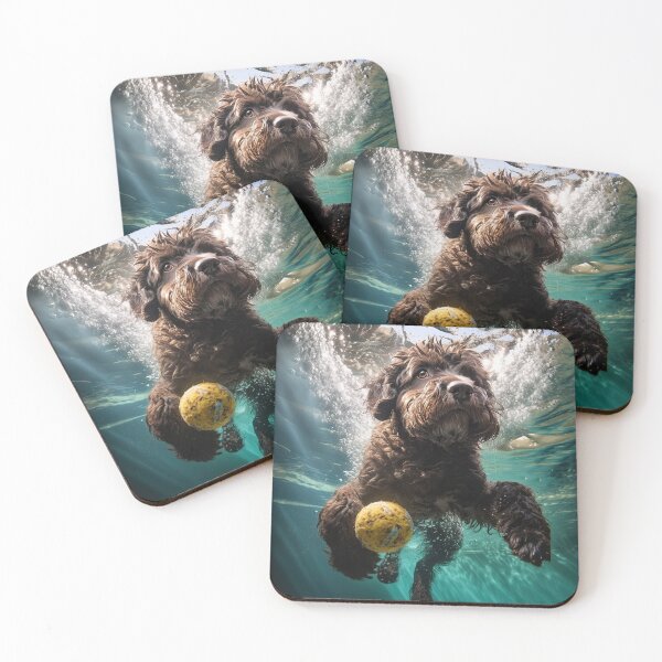 Item preview, Portuguese Water Dog swimming under water designed and sold by ebrawne.