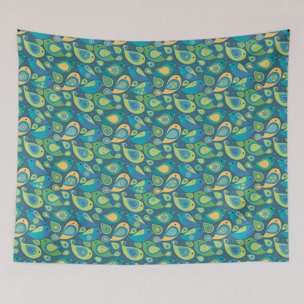 Item preview, Whimsical Modern Colorful Paisley Bird Seamless Repeat Surface Pattern designed and sold by MoePark.