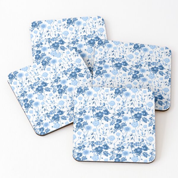 Item preview, blue botanical flowers designed and sold by ElizabethCoelho.