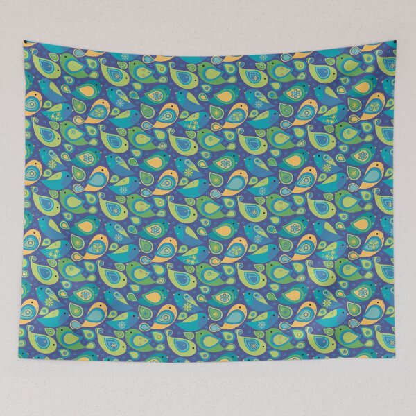 Item preview, Whimsical Modern Colorful Paisley Bird Seamless Repeat Surface Pattern designed and sold by MoePark.