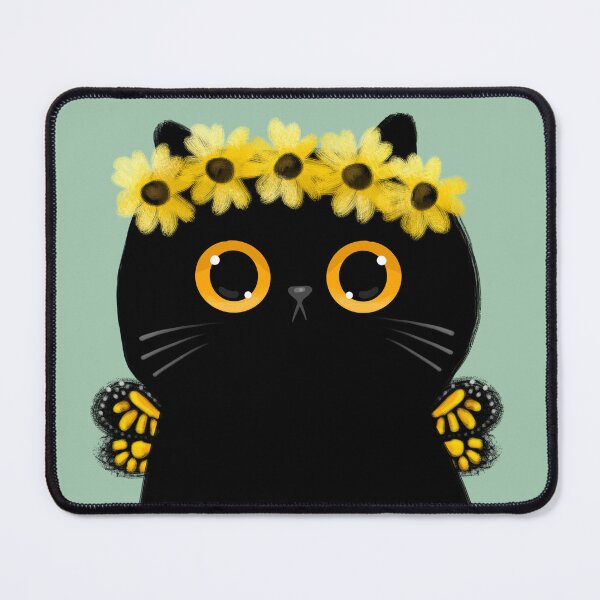 Item preview, Spring Flower Crown Kitty designed and sold by KilkennyCat Art.