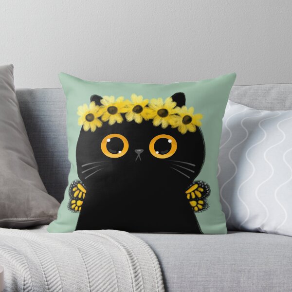 Ameowican Gothic Calico And Tuxedo Cat Throw Pillow Cushion Cover