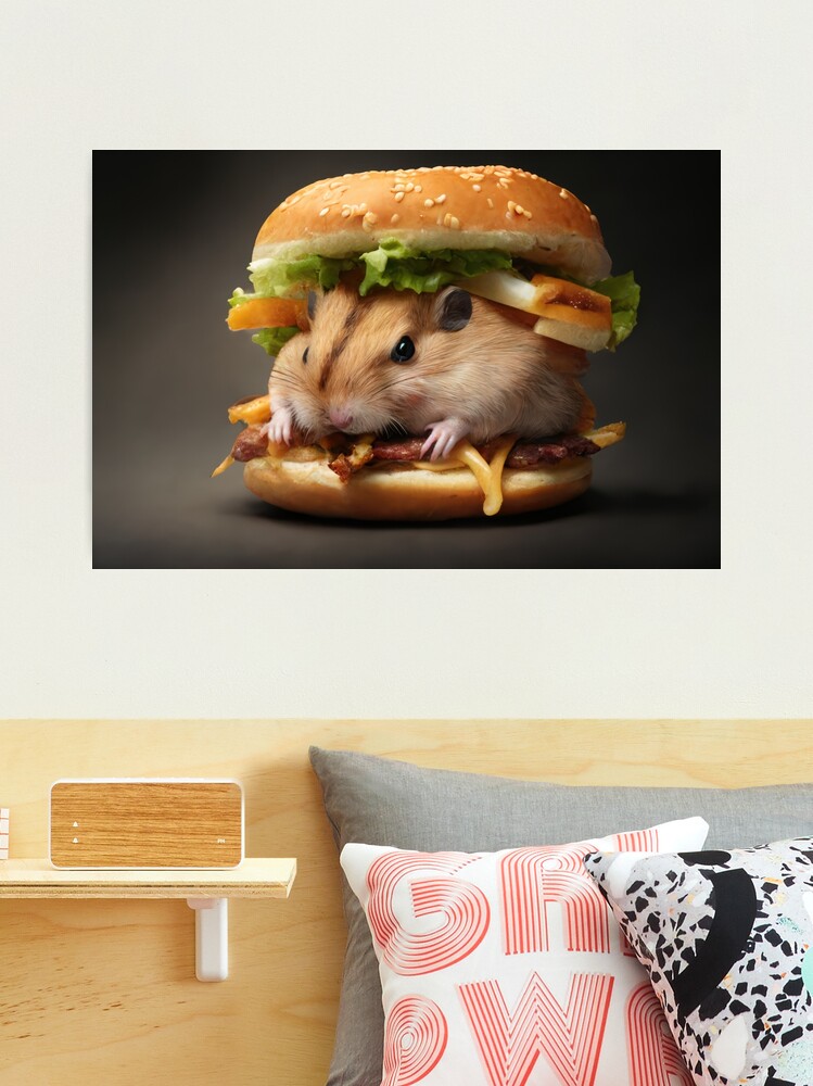 Burger Hamster Fast Food s Furry Friend Photographic Print for Sale by jrtwynam Redbubble