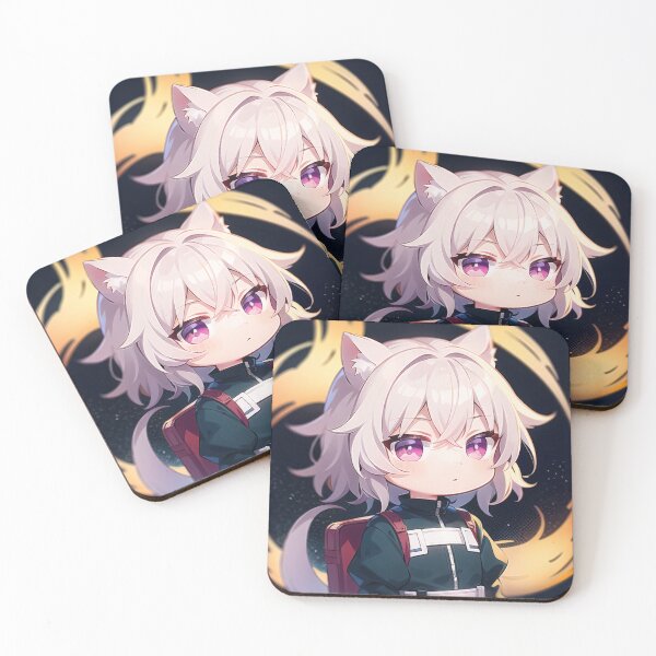 Item preview, A Beautiful Cute Chibi Wolf Boy Sticker Very Kawaii designed and sold by HikariAtelier.