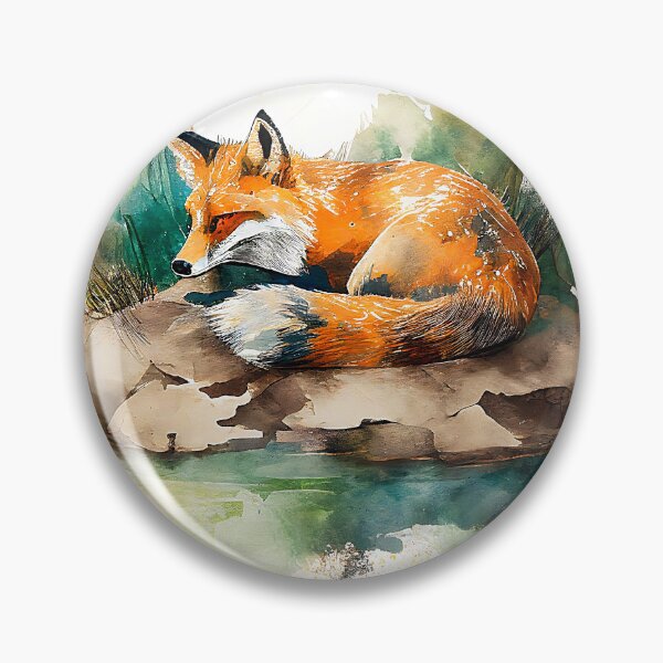 Item preview, Sleepy Orange Fox Watercolor designed and sold by TheArtMage.