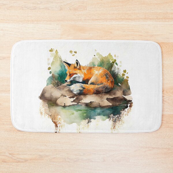 Item preview, Sleepy Orange Fox Watercolor designed and sold by TheArtMage.