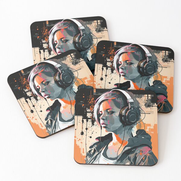 Item preview, Headphone girl 3 designed and sold by CleverShots.