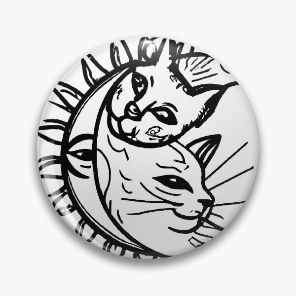 Item preview, Gatos del sol y la luna para los amantes de los gatos designed and sold by XXgooddeedXX.