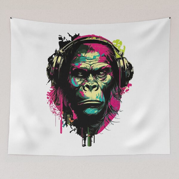 Item preview, Monkey Rebel with a rhythm Music Lover art designed and sold by Keni-shop.