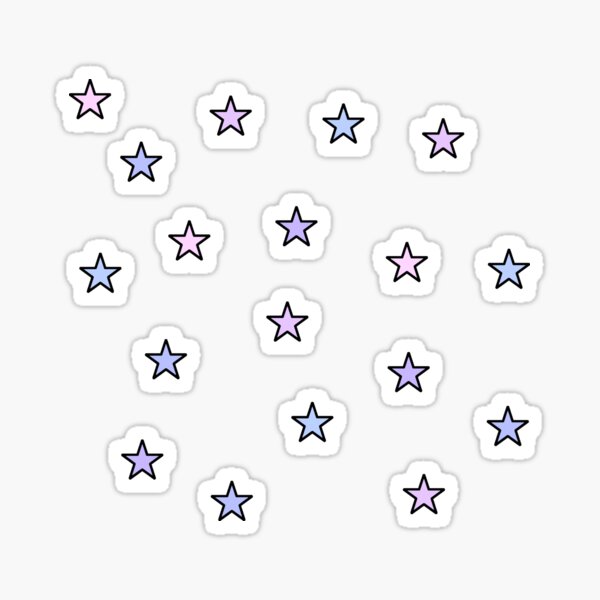 Small Lilac Star Stickers, 1/2 Star Shape