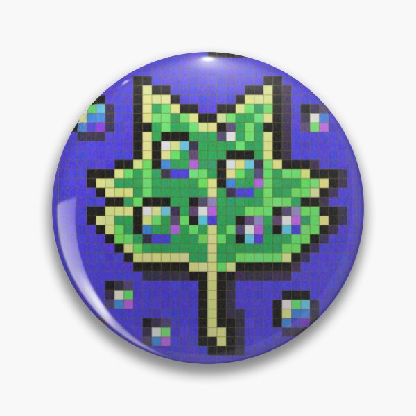 Item preview, Green Leaf With Water Droplets Pixel Painting designed and sold by CozyPixelFluff.