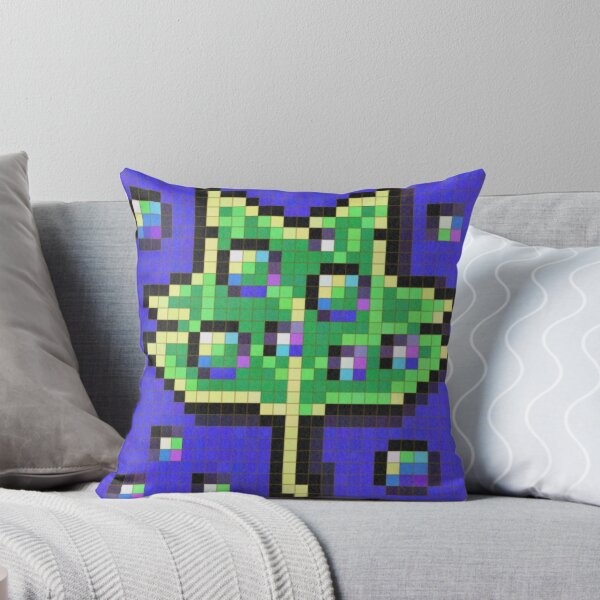 Item preview, Green Leaf With Water Droplets Pixel Painting designed and sold by CozyPixelFluff.