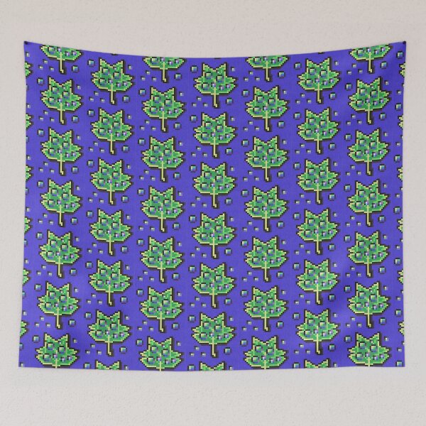 Item preview, Green Leaf With Water Droplets Pixel Painting designed and sold by CozyPixelFluff.