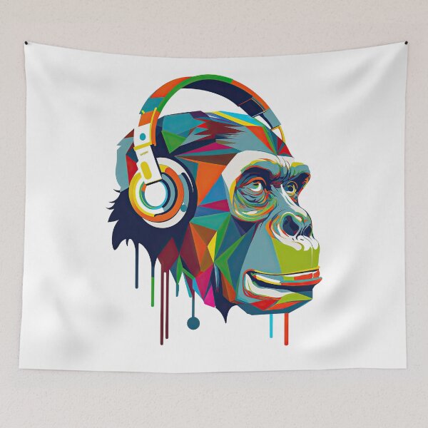 Item preview, Monkey Rebel with a rhythm Music Lover art designed and sold by Keni-shop.