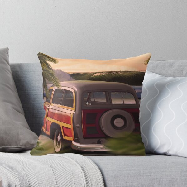 Aperçu de l'œuvre Retro vintage Surfing - coche viejo créée et vendue par 4d2SurfyArte.