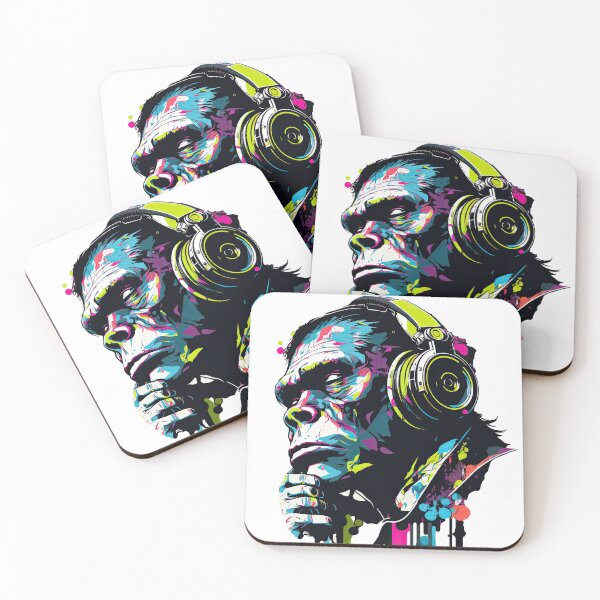 Item preview, Monkey Thinker Music Lover art designed and sold by Keni-shop.