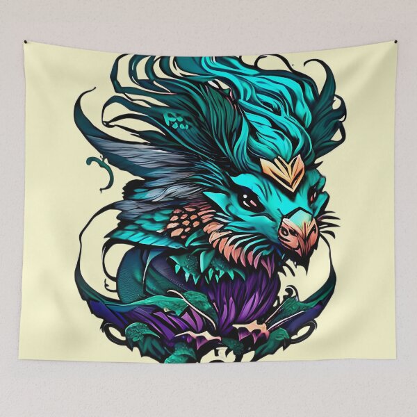 Item preview, The Fantastical Furball - A Charming Illustration of a Rodent with Flowing Locks designed and sold by GalihDA.
