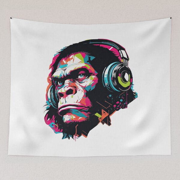 Item preview, Monkey Rebel with a rhythm Music Lover art designed and sold by Keni-shop.