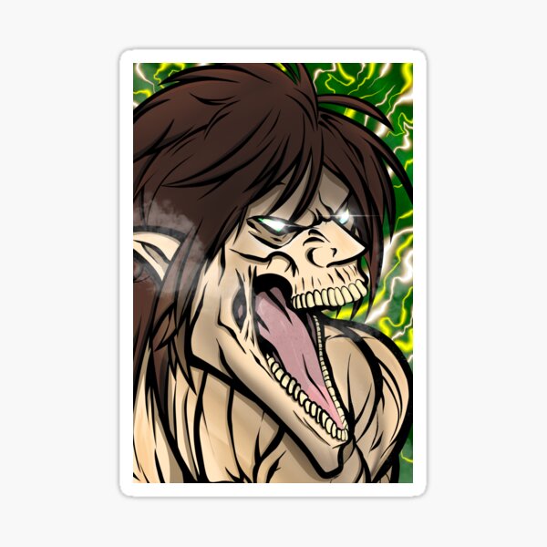 AOT Eren Jaeger Screams Sticker - Attack of Titan Sticker Download