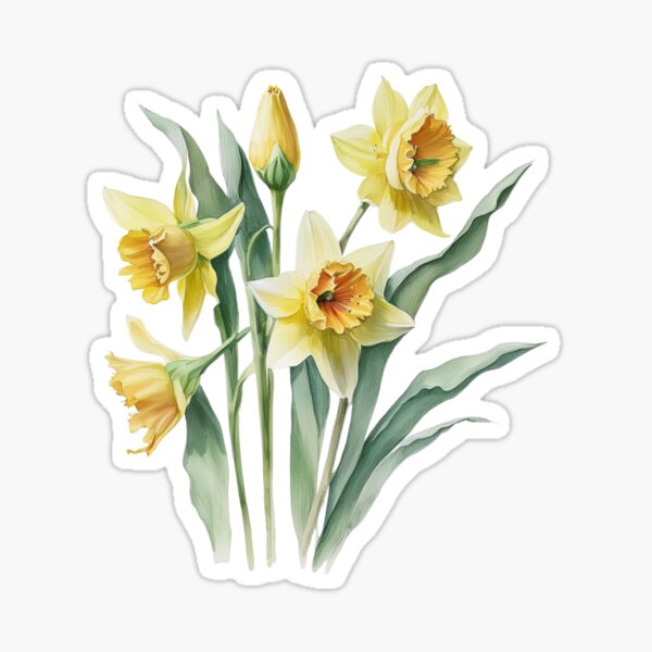 Item preview, Watercolor Daffodil designed and sold by Yeamie-Boutique.