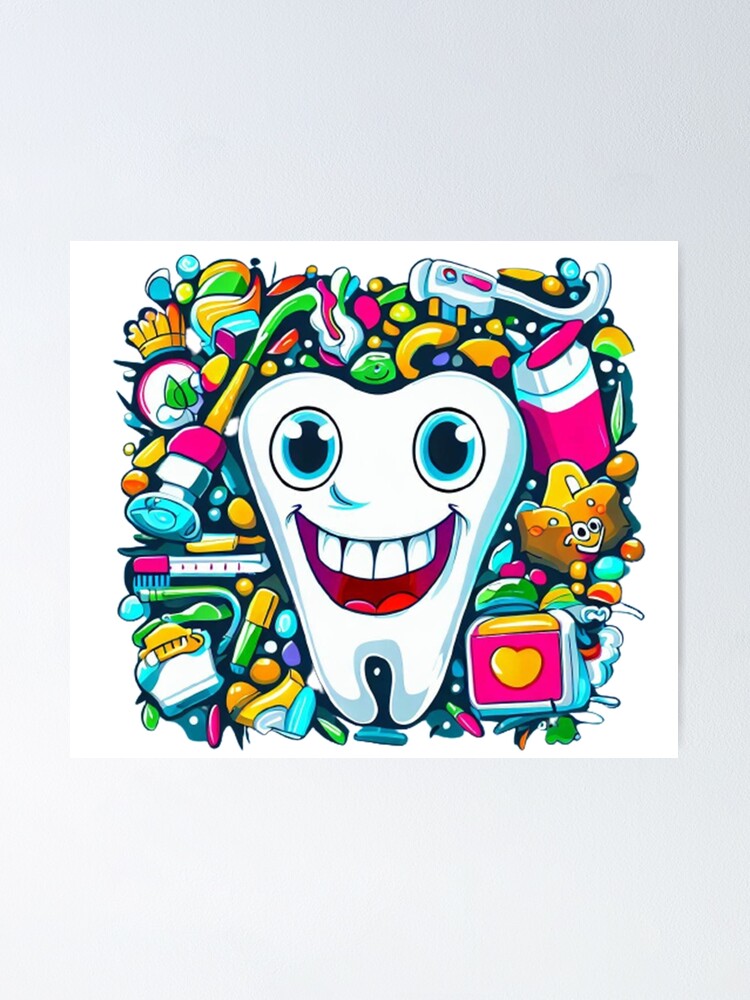 Love Your Teeth Brooches for Men Women Kids Tooth Dentist Creative