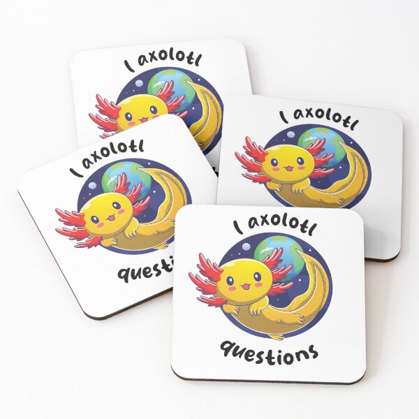 Item preview, Axolotl questions - gold (on light colors) designed and sold by messy-nessie.
