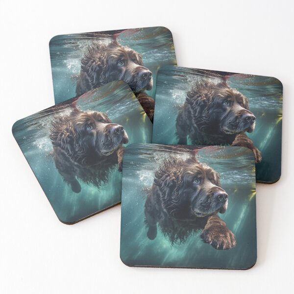 Item preview, Newfoundland dog swimming under water designed and sold by ebrawne.