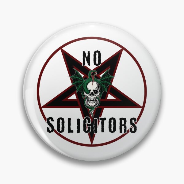 Item preview, No Solicitors Snake-Skull Pentagram designed and sold by Beefleaf.