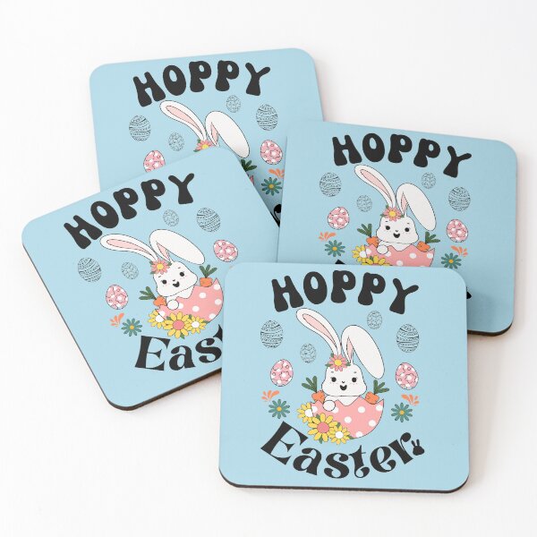 Item preview, happy easter cute bunny with easter eggs. designed and sold by Malogue.