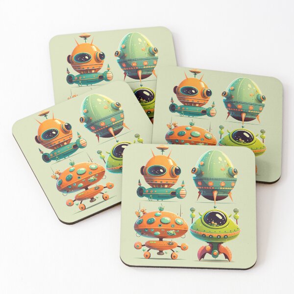 Item preview, Cute Alien Spaceships: Cosmic Companions designed and sold by entwithanaxe.