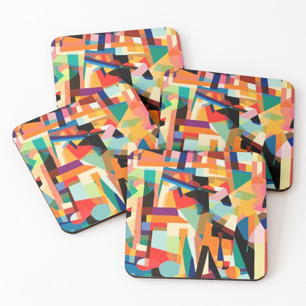 Item preview, Kandinsky inspired pattern with vibrant colors designed and sold by TopArtsy.