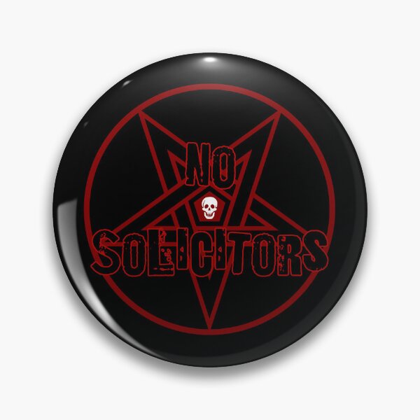 Item preview, No Solicitors Plain Skull Pentagram (Dark) designed and sold by Beefleaf.
