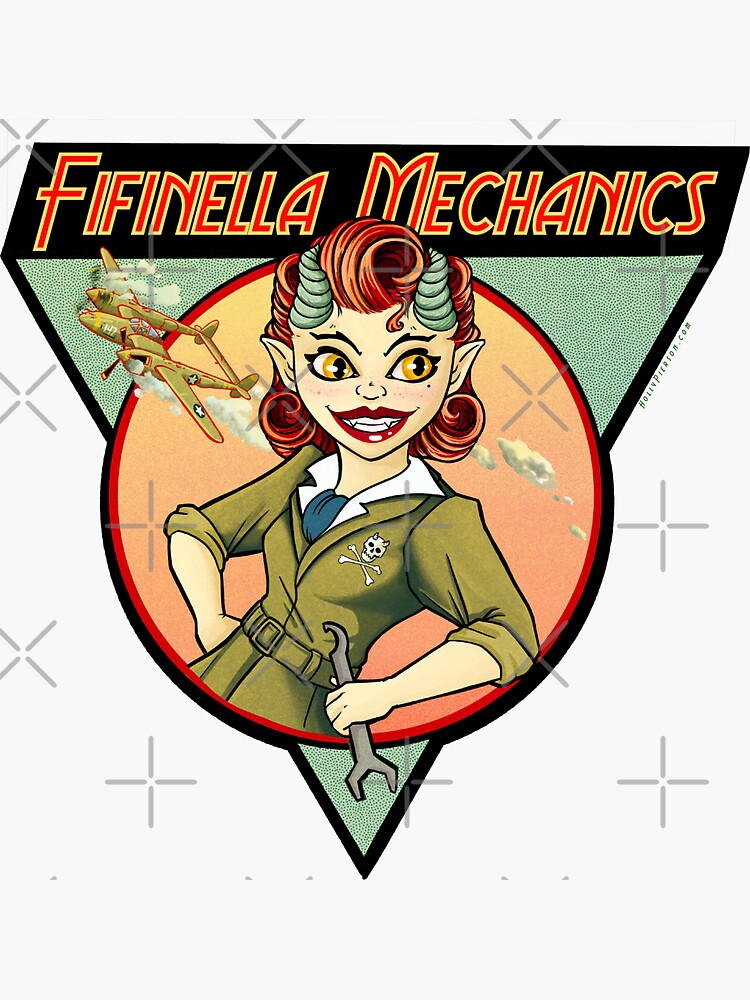Thumbnail 3 of 3, Sticker, Fifinella Mechanics designed and sold by HollyPierson.