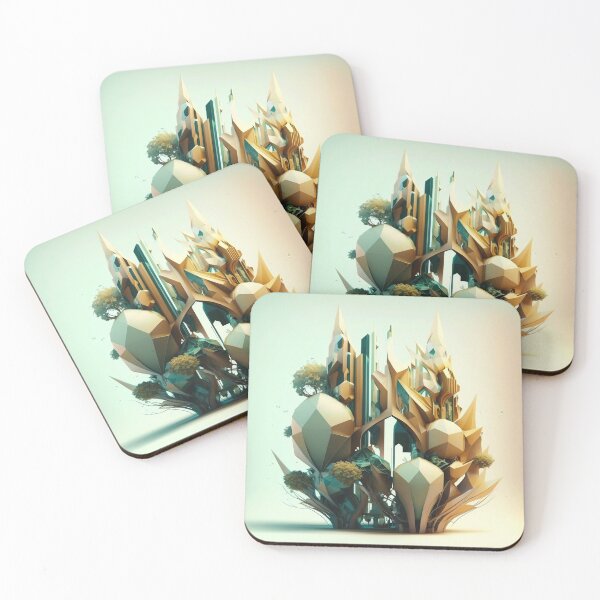 Item preview, Peaceful, quiet city presented in an abstract geometric style. designed and sold by EarthyImpress.