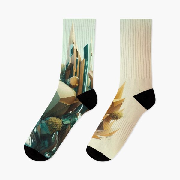 Item preview, Peaceful, quiet city presented in an abstract geometric style. designed and sold by EarthyImpress.