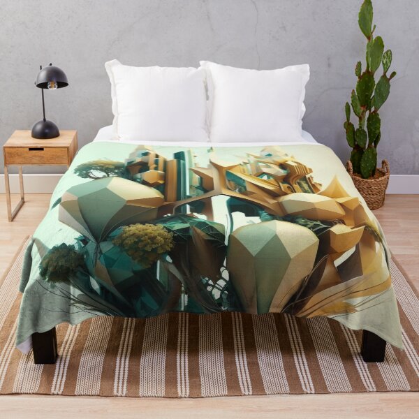 Item preview, Peaceful, quiet city presented in an abstract geometric style. designed and sold by EarthyImpress.